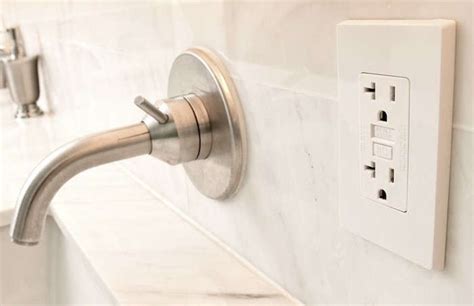 Bath outlet - Use a GFCI Outlet: A ground fault circuit interrupter (GFCI) outlet is a must-have in any bathroom. These outlets are specifically designed to provide protection from electrical shocks in wet conditions. When properly installed, a GFCI outlet will immediately shut off power in the event of a ground fault, which is crucial for bathroom safety. 